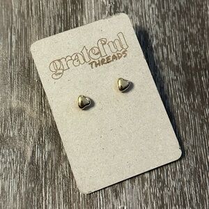 Gold Heart Stud Earrings - Small Gold Hearts